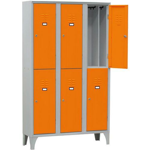 Armadio spogliatoio sovrapposto 6 ante arancione chiave,