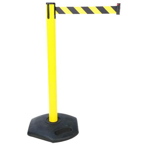 Kit base e paletto in PVC con nastro - Giallo/nero - 90 cm,