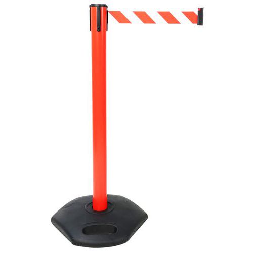 Kit base e paletto in PVC con nastro - Rosso/bianco - 90 cm,
