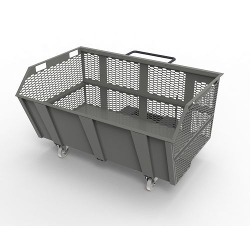 Benna porta rottami 2000L - pareti in rete RAL 7000,