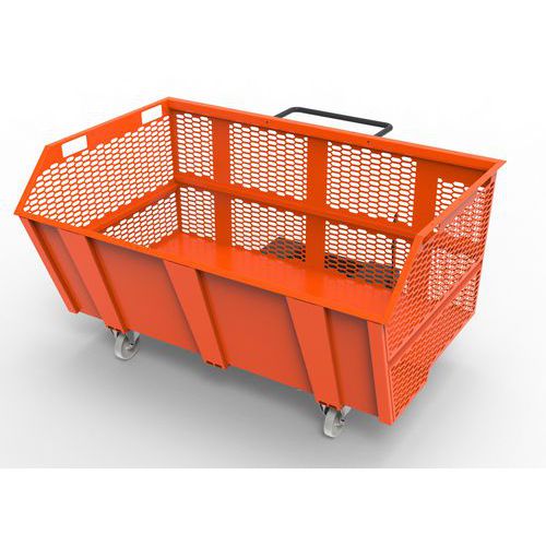 Benna porta rottami 2000L - pareti in rete RAL 2004,