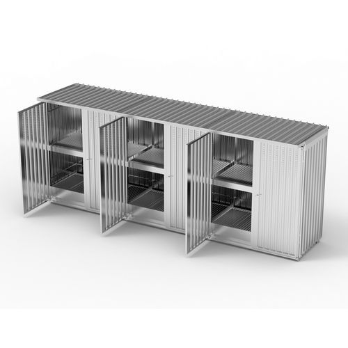 Modul container con vasca 3 moduli - chiusura porte battente,