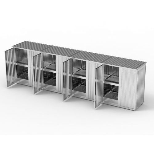 Modul container con vasca 4 moduli - chiusura porte battente,