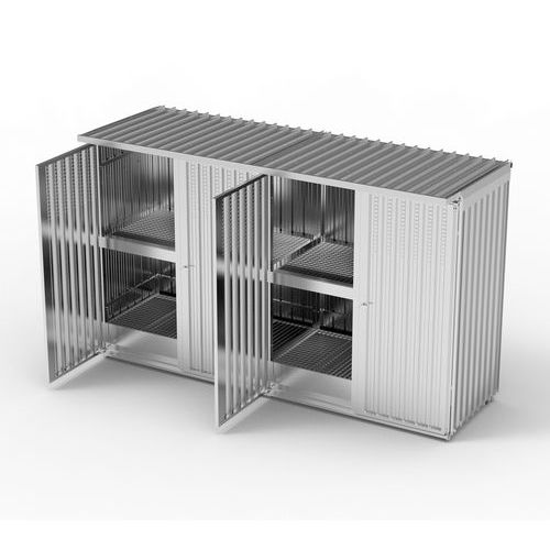 Modul container con vasca 2 moduli - chiusura porte battente,