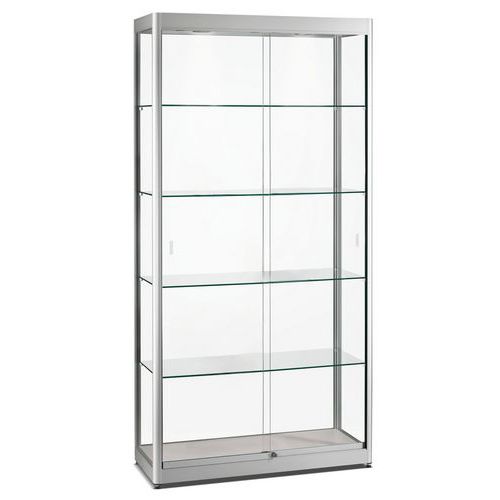 Vetrina espositiva alta - 100 x 40 x 200 cm - Argento,