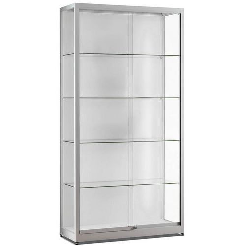 Vetrina alta 100 x 40 x 197 cm - Illuminaz laterale-Argento,