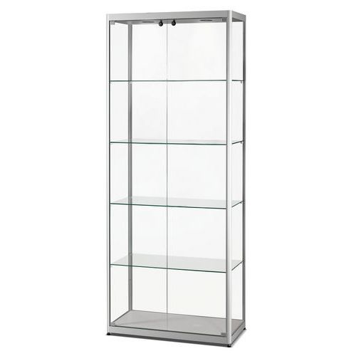 Vetrina espositiva alta - 80 x 40 x 200 cm Argento,