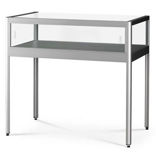 Vetrina espositiva a colonna - 100 x 60 x 92 cm Argento,