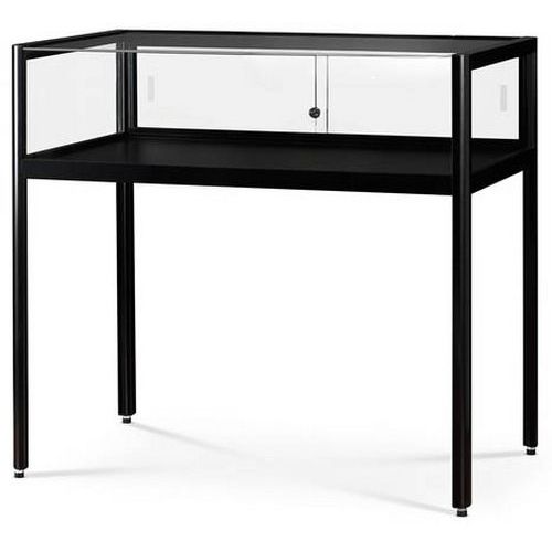 Vetrina espositiva a colonna - 100 x 60 x 92 cm Nero,