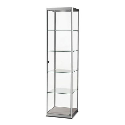 Vetrina espositiva a colonna - 50 x 50 x 200 cm Argento,