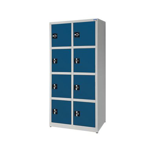 Armadio casellario 8 scomparti pomello con chiave blu,