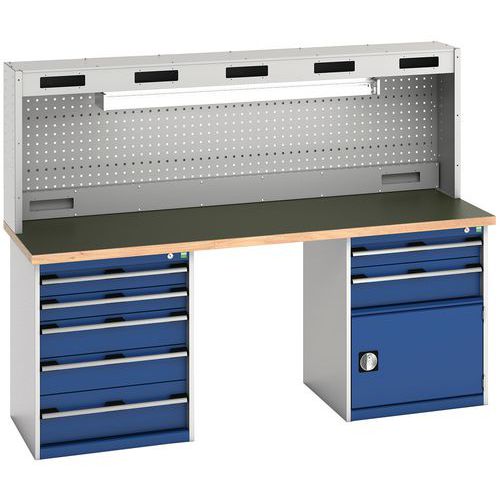 Banco con 2 cassettiere Arphenol L2000xP750xH840 mm,