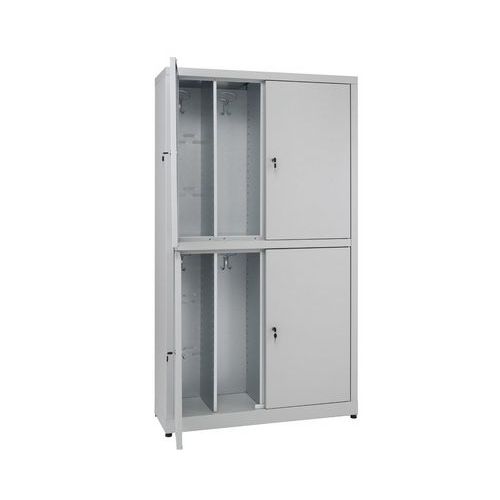Armadio spogliatoio 4 ante chiusura a lucchetto grigio,