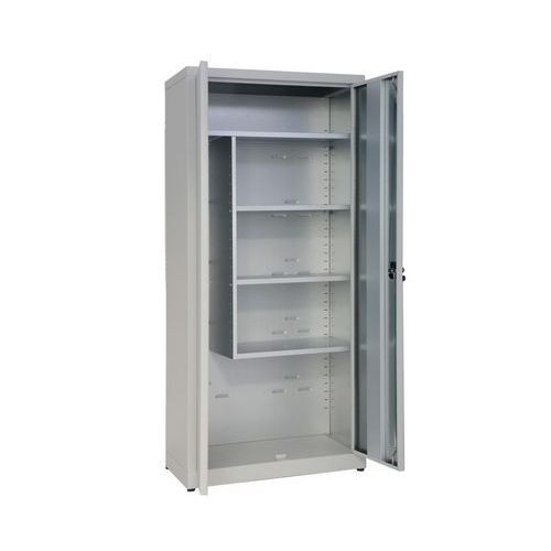 Armadio portascope 2 ante chiusura a chiave grigio,