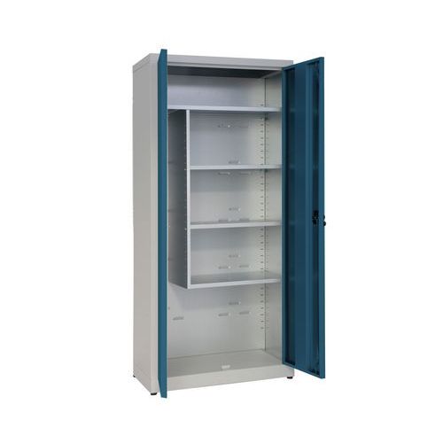 Armadio portascope 2 ante chiusura a chiave blu,