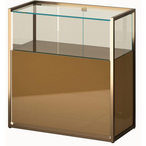 Bancone espositore con contenitore-95x45x95cm-Bronzo,