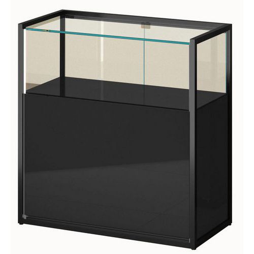 Bancone espositore con contenitore - 95 x 45 x 95 cm - Nero,