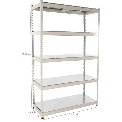 Scaffalatura Manutan Rapid 1 2440x1525x455 5 rip met grigio,