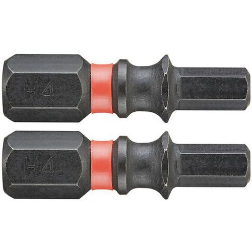 2 punte 25 mm esagonali 4 mm a percussione,