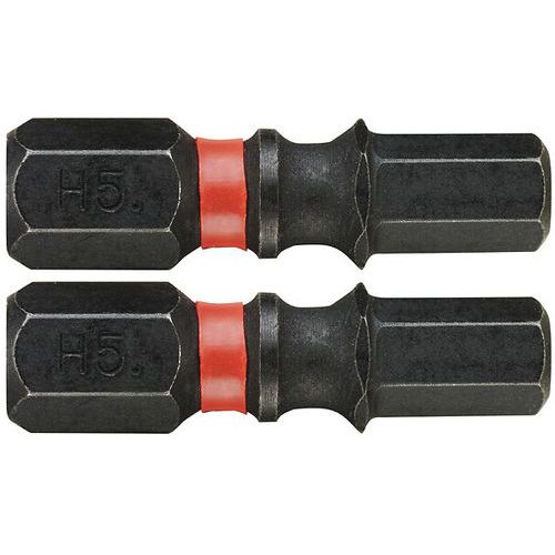 2 punte 25 mm esagonali 5 mm a percussione,