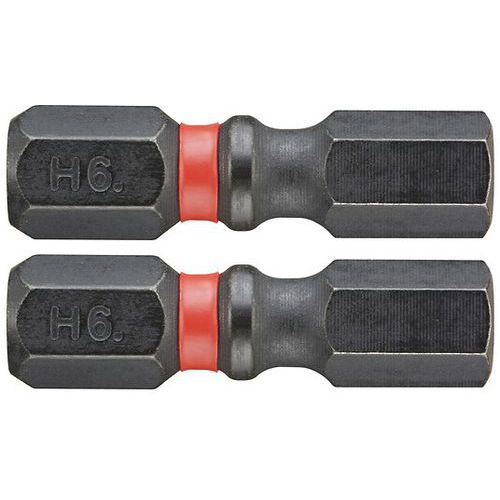2 punte 25 mm esagonali 6 mm a percussione,
