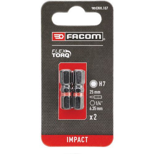 2 punte 25 mm esagonali 7 mm a percussione,