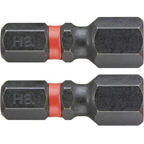 2 punte 25 mm esagonali 8 mm a percussione,