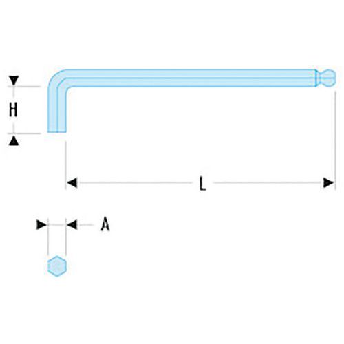Chiave maschio lunga Spheriq 7/32,