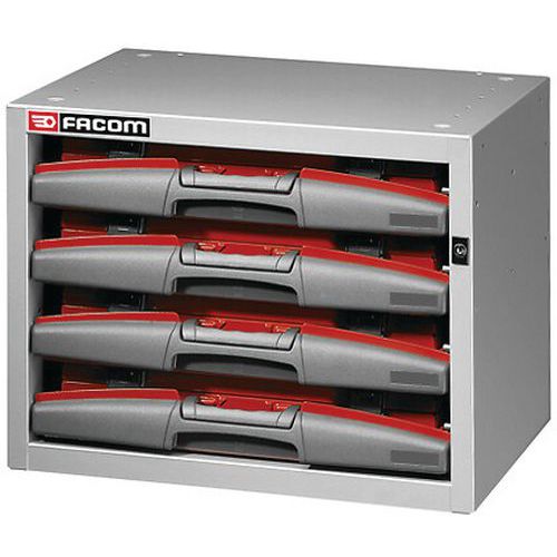 Scatola bassa con 4 custodie per il trasporto,