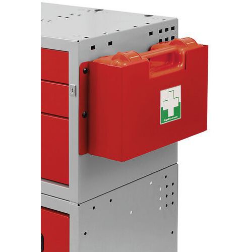 Armadietto di primo soccorso in plastica con supporto,