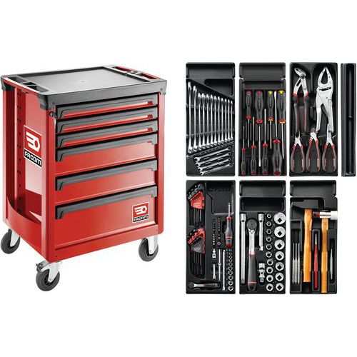 Composizione V5 + Carrello porta attrezzi Roll 6 Cassetti,