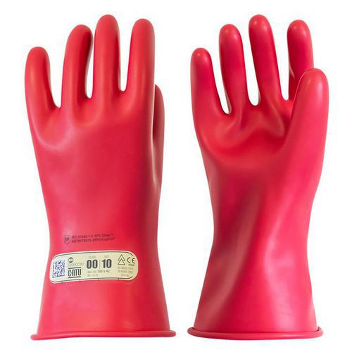 Guanti isolanti elettrici Classe 00 Rosso 28 cm T10,