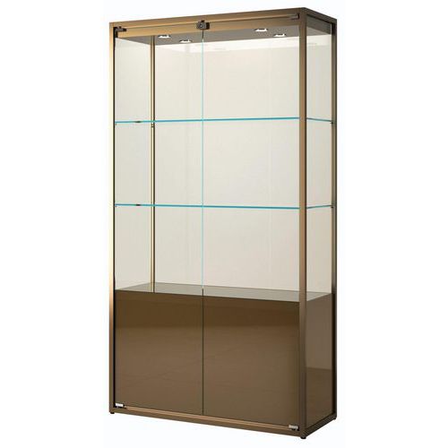 Vetrina espositiva con contenitore - 95x45x190 cm - Bronzo,