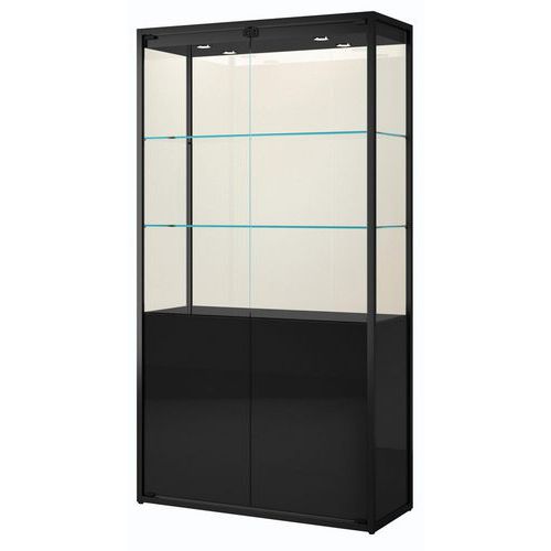 Vetrina espositiva con contenitore - 95x45x190 cm - Nero,