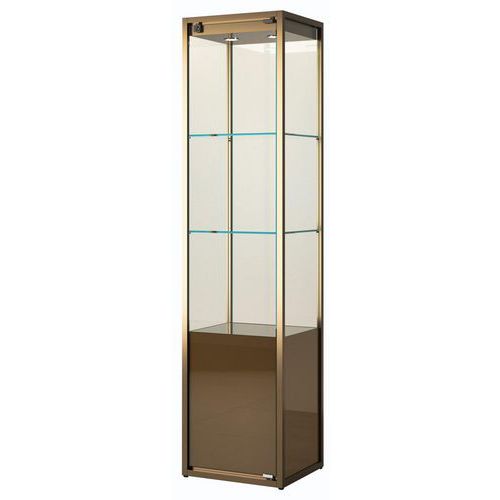 Vetrina espositiva con contenitore - 45x45x190 cm - Bronzo,