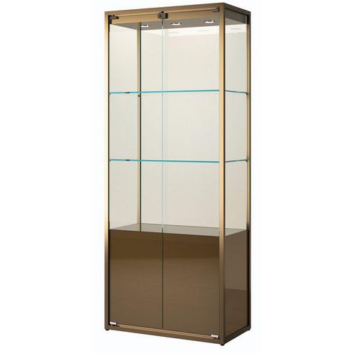 Vetrina espositiva con contenitore - 75x45x190 cm - Bronzo,