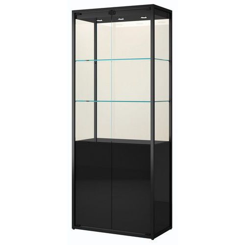 Vetrina espositiva con contenitore - 75x45x190 cm - Nero,