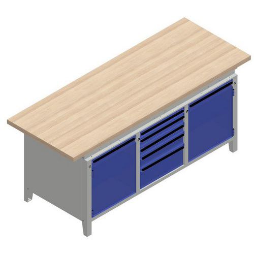 Banco 2 cassettiere 5 cassetti L 2000 mm portata max 1000 kg,