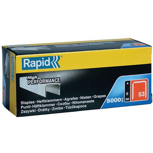 Graffe 53/06 mm galvanizzate - Scatola in cartone 5000,