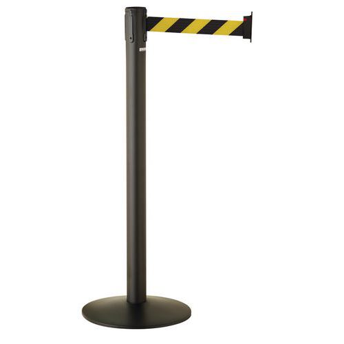 Paletto grigio con nastro su base Paceo - 3 m - Nero/giallo,