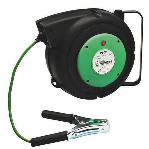 Avvolgitore a richiamo automatico P502 - Con pinza di messa a terra,