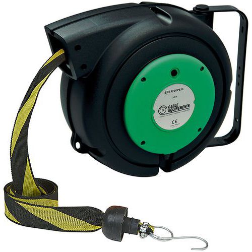 Avvolgitore per nastro di segnalazione giallo/nero - 20 m,