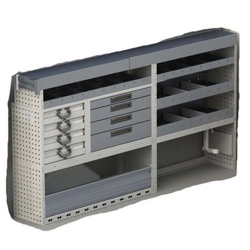 Mobile VU alluminio lato sinistro medio per furgone,