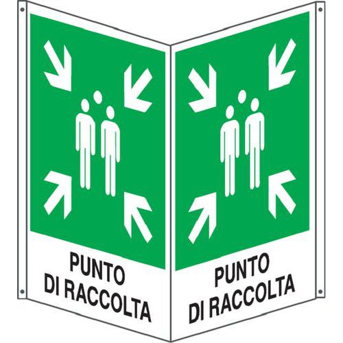 Bifacciale emergenza verticale punto di raccolta400x500,