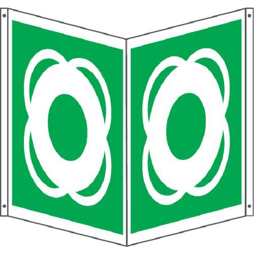 Cartello emergenza - bifacciale quadrato - salvataggio,