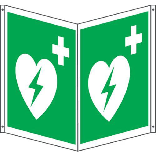 Cartello emergenza - bifacciale quadrato - DAE,