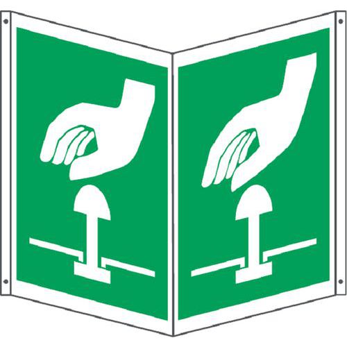 Cartello emergenza bifacciale quadrato - allarme antincendio,