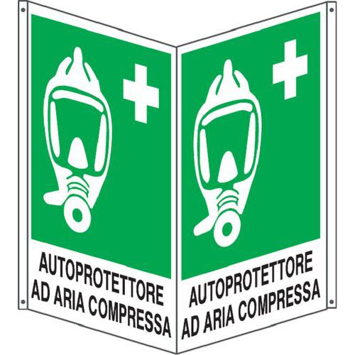 Cartello emergenza - bifacciale verticale - autoprotettore,