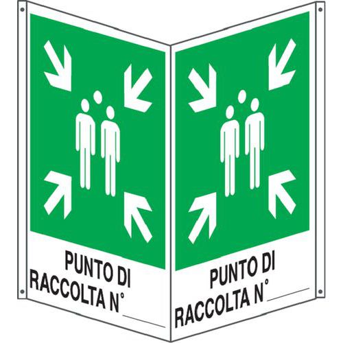 Cartello emergenza - bifacciale verticale - PR compilabile,