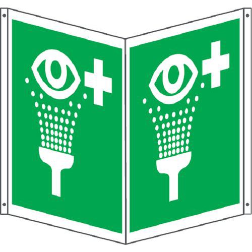 Bifacciale emergenza quadrato lavaggio oculare 400x400,